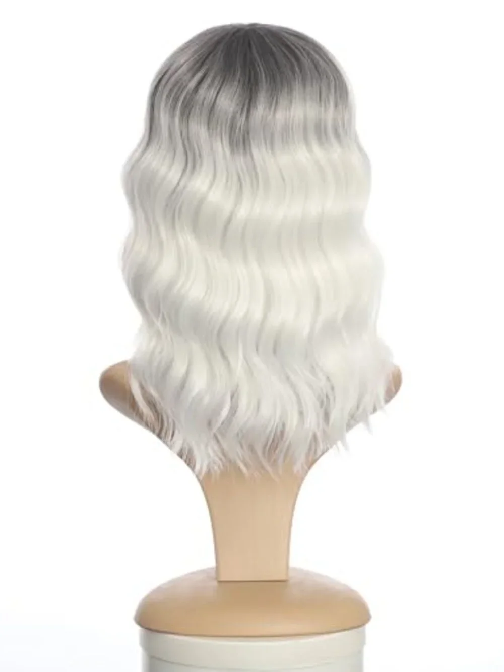 Short Curly Wigs with Bangs for Women 14 Inches Wavy Bob Wig Synthetic